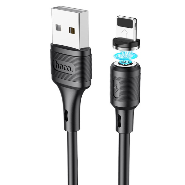 Кабель USB HOCO X52 Sereno USB - Lightning 2А 1 м Черный (Магнитный зарядный кабель)