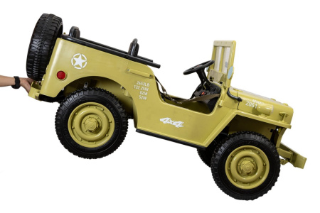 Детский электромобиль Jeep Willys YKE 4137 4x4 Песочный