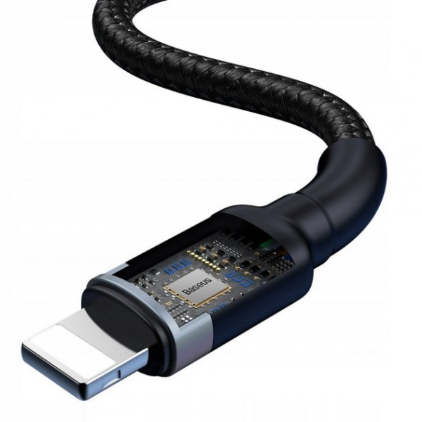 Кабель USB BASEUS Cafule USB - Type-C+Lightning 2.4А 1,2м Серый (CATKLF-ELG1)