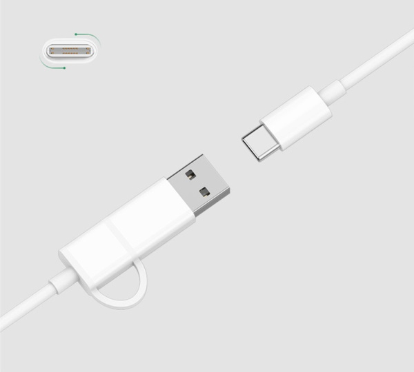 Кабель 2in1 USB/Type-C/Type-C Xiaomi ZMI 100см White AL311 (арт. 04128)