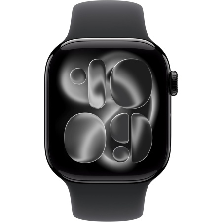Apple Watch Series 11 GPS 42mm Jet Black Aluminium Case with Black Sport Band - M/L