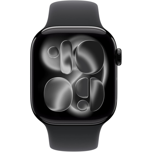Apple Watch Series 11 GPS 42mm Jet Black Aluminium Case with Black Sport Band - S/M