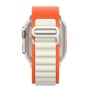 Ремешок нейлоновый Alpine Loop для Apple Watch 42/44/45/49 мм, 235мм, на застежке, оранжевый+белый