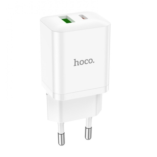 Сетевое зарядное устройство Hoco N28 Founder PD20W Type-C+USB-A (Белый)