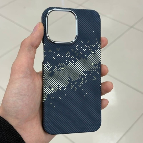 Чехол Mobikas Armor Grid Kevlar IPhone 15 Pro Max Blue/Yellow Pixel