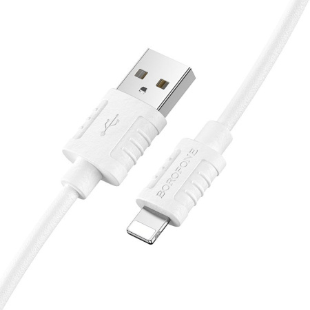 Кабель USB BOROFONE BX52 Airy, USB - Lightning, 2.4А, 1 м, белый