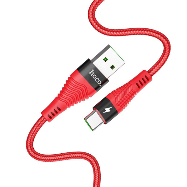 Кабель USB HOCO (U53) 5A Type-C (1,2м) (красный)