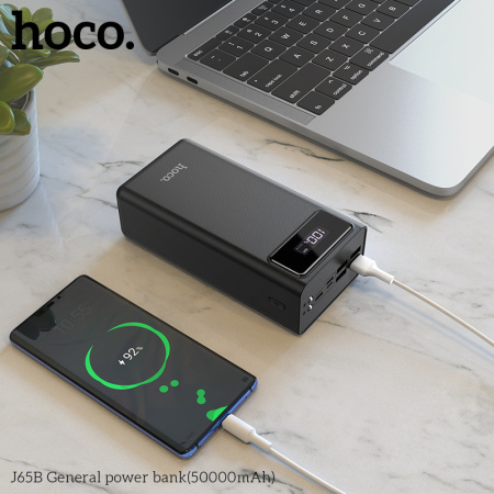 Внешний аккумулятор Power Bank Hoco J65B 50000mAh с фонариком (Черный)