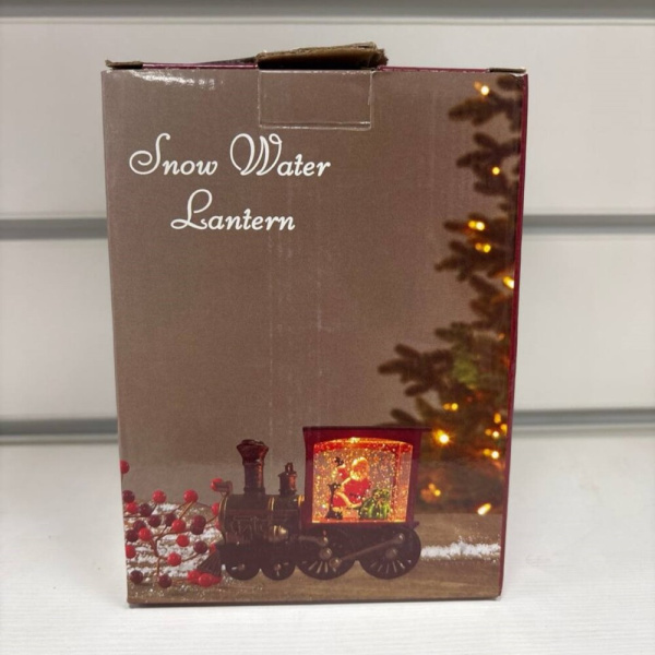 Фонарь новогодний 15 см Паровоз и Снеговик