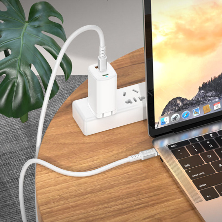 Кабель Hoco X85 Strength 60W Type-C to Type-C 1m (White)