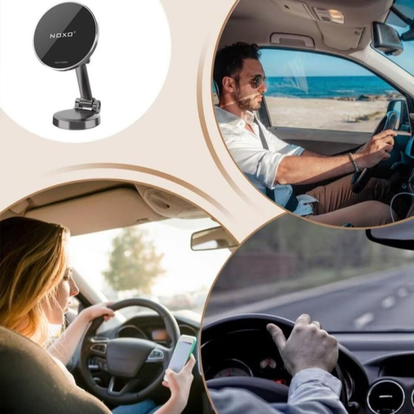 Держатель магнитный с беспроводной зарядкой Noxo 15W HDN-8