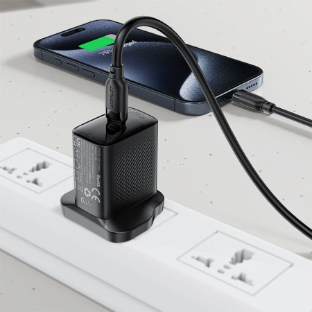 Кабель AceFast Usb-c to Usb-C 60W C16-03 Black