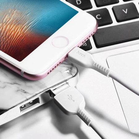 Кабель HOCO X20 Flash Charging Cable USB - Lightning 2.4A, 2m (White)