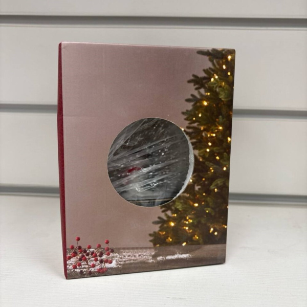 Фонарь новогодний круглый 15 см Снеговик и Елка